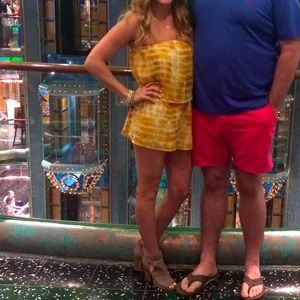 Honey Punch Worn once-yellow romper-comfy and cute!!